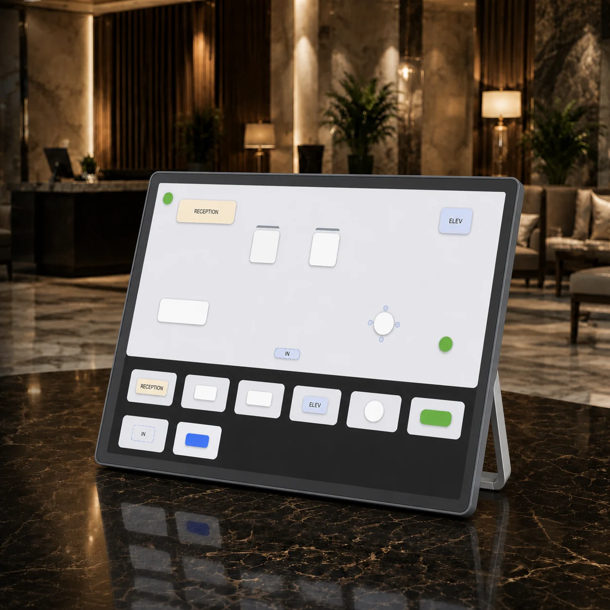 REEVE trademark tablet controlling a venue locally